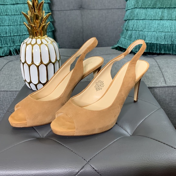👡 Nine West Slingback Suede Open Toe Heels - Picture 2 of 7